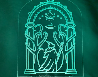 LED Sign/Fellowship/Moria/Doors of Durin/Custom LED Lamp/night light/Tengwar/Elvish/Elven/Remote/16 color/color changing/nursery light