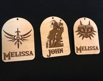 Zelda/Personalized bag tag/backpack tag/school supplies/luggage tag/bag tag/back to school/custom wood tag/geek gift/Zelda gift/gamer gift