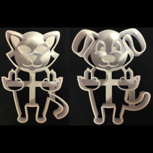 middle finger cookie cutter set/Dog with middle finger/cat flipping bird/adult humor/cookie cutters/cutter/fondant/gift for her/mature