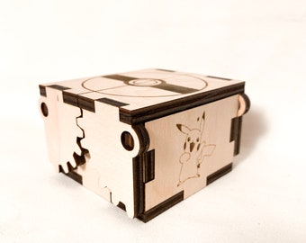 Ring Box/Ring Bearer Box/Pokemon/wedding ring box/engagement ring box/Pokeball wood Box/handmade gift/Personalized/geek gift/wedding gift