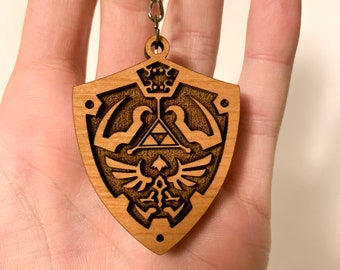 Zelda Shield Sleutelhanger/Hylian Shield/Wood Shield/kousenvuller/Gepersonaliseerd/legende van Zelda/Verjaardag/gamer cadeau/Zelda cadeau/charme