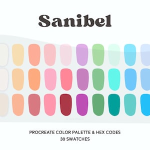 Beach Theme Color Palette | Procreate Color Palette | Digital Planner Color Swatches | iPad Tablet | Hex Codes | Instant Download
