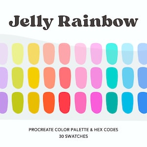 Bright Rainbow Color Palette | Procreate Color Palette | Digital Planner Color Swatches | iPad Tablet | Hex Codes | Instant Download