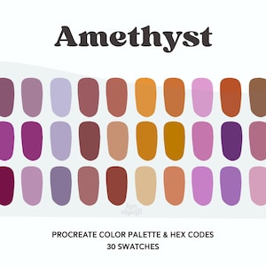 Amethyst | Purple Color Palette | Procreate Color Palette | Digital Planner Color Swatches | iPad Tablet | Hex Codes | Instant Download