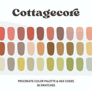Cottagecore Color Palette | Procreate Color Palette | Digital Planner Color Swatches | iPad Tablet | Hex Codes | Instant Download
