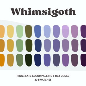 Whimsigoth Color Palette | Procreate Color Palette | Digital Planner Color Swatches | iPad Tablet | Hex Codes | Instant Download