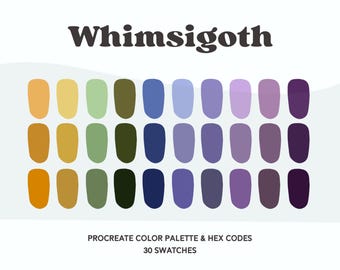 Whimsigoth Procreate Color Palette | 30 Swatches, Hex Codes (Digital Download)