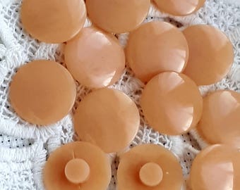 set of 7 buttons 18 mm light brown coin