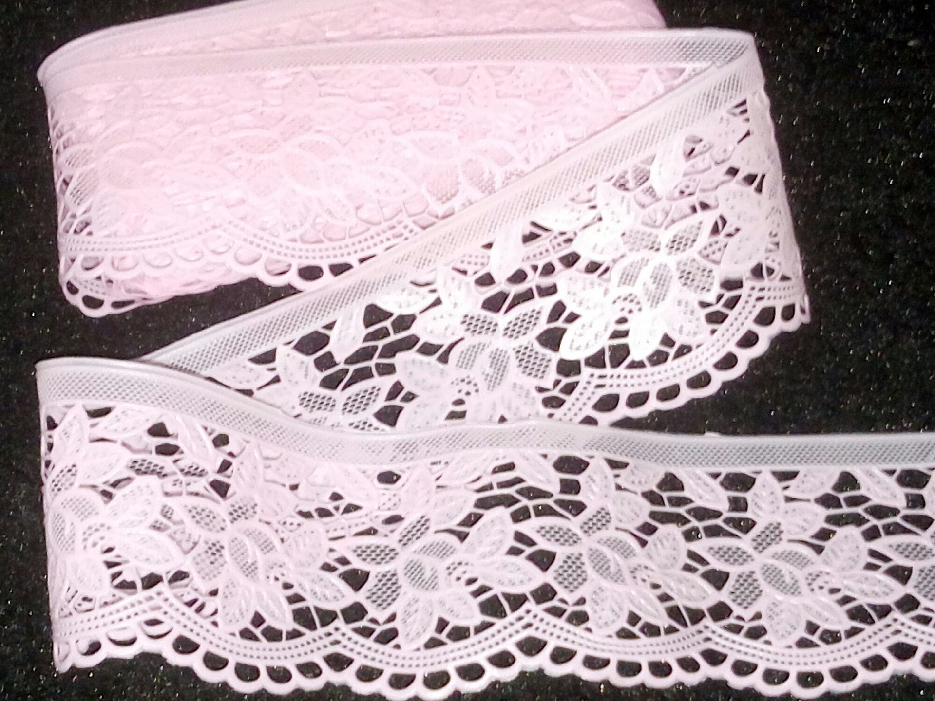 1 meter Ribbon lace plastic 4.5 mm wide pink ROS03. Etsy