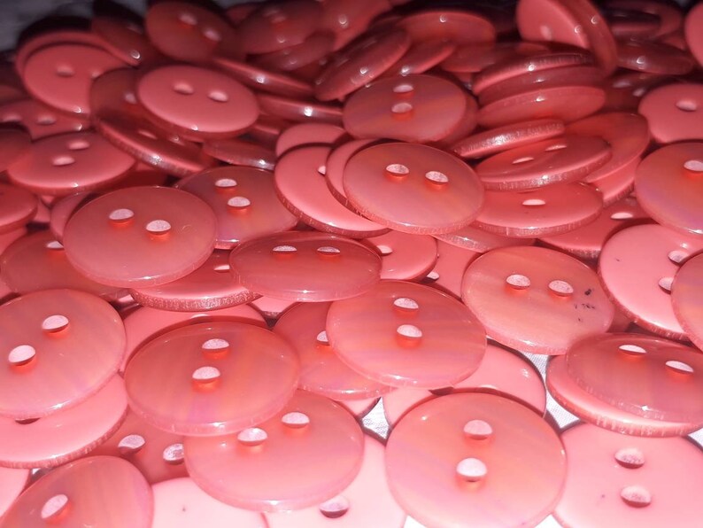 50 pink light buttons 2 holes 13 mm very nice quality