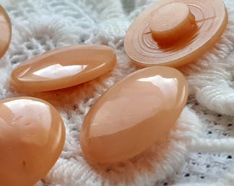 set of 6 buttons 15 mm light brown coin