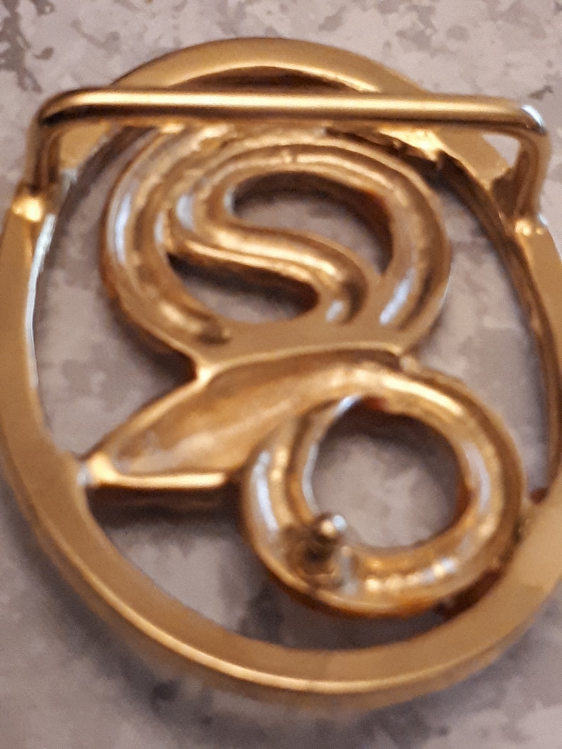Golden snake belt buckle encrusted with rhinestones 85 x 65 mm