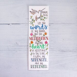 Scripture Bookmark, Let the Words of My Mouth & the Meditation of My Heart, Bible Verse Bookmark, Personalized Gift