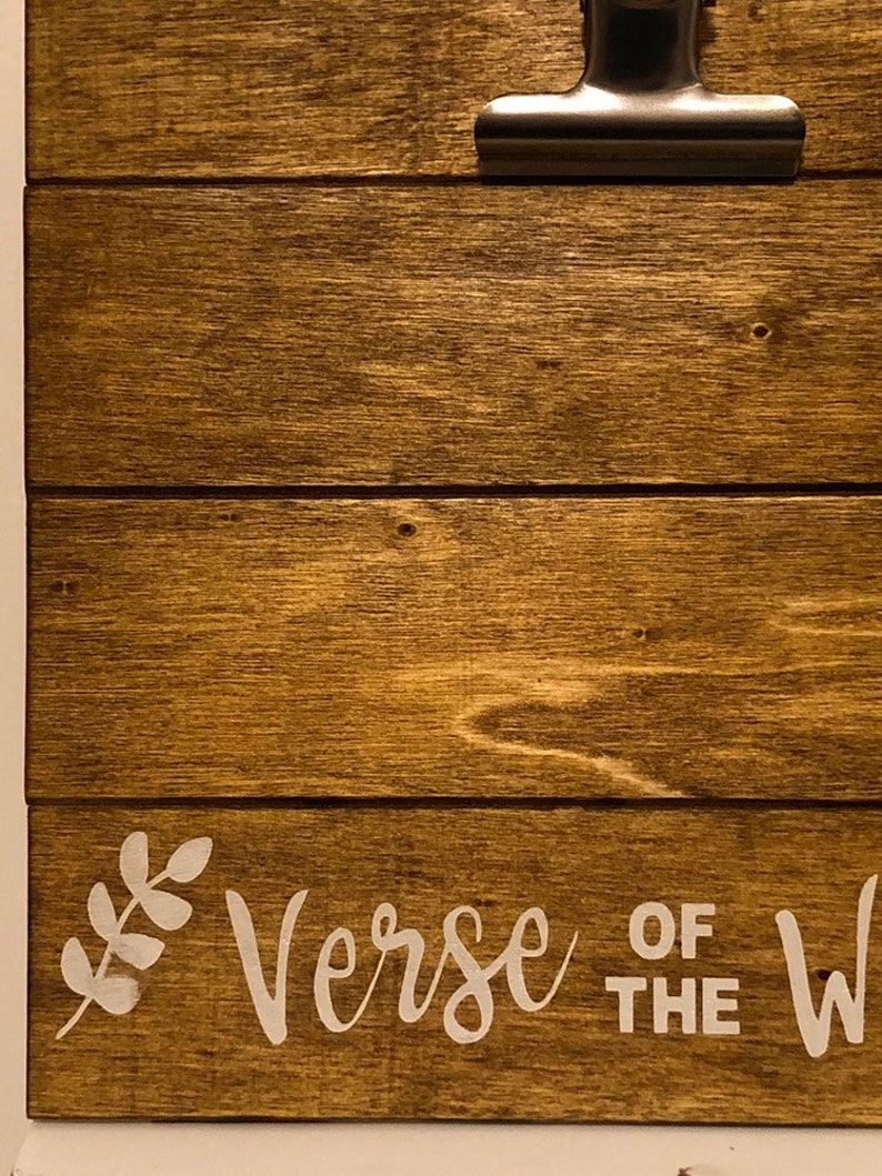Verse of the Week Sign with Metal Clip Weekly Scripture | Etsy