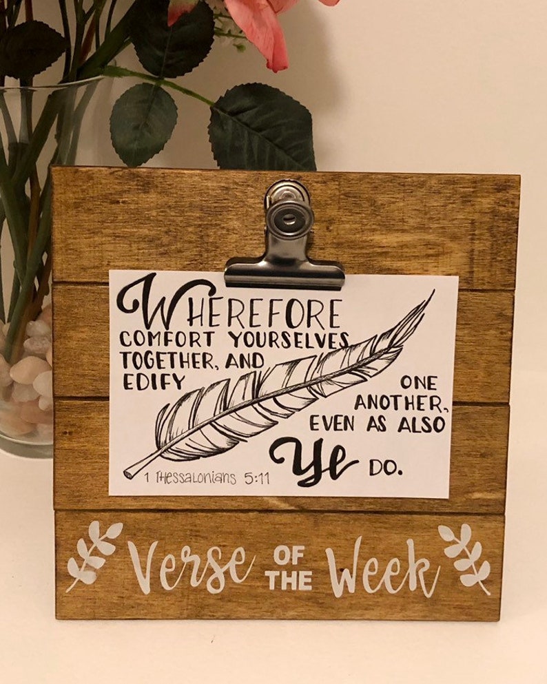 Verse of the Week Sign with Metal Clip Weekly Scripture | Etsy
