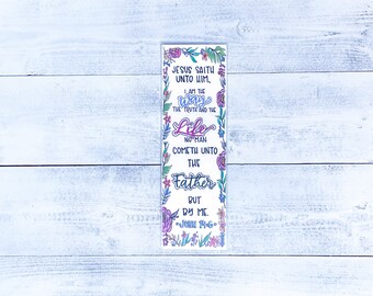Scripture Bookmark, I Am the Way and the Truth and the Life, Bible Verse Bookmark, Personalized Gift