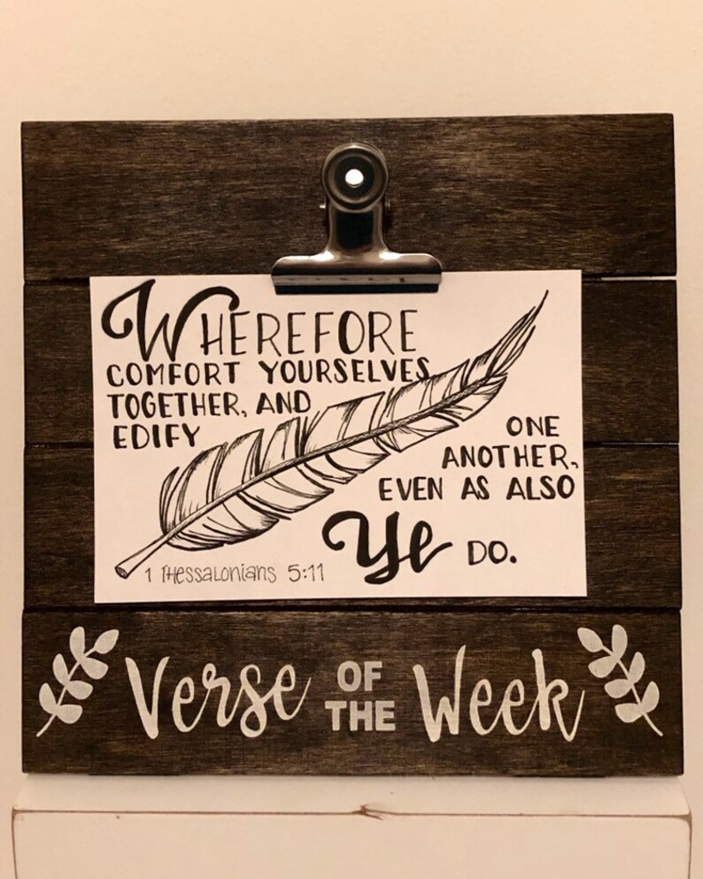 Verse of the Week Sign with Metal Clip Weekly Scripture Etsy