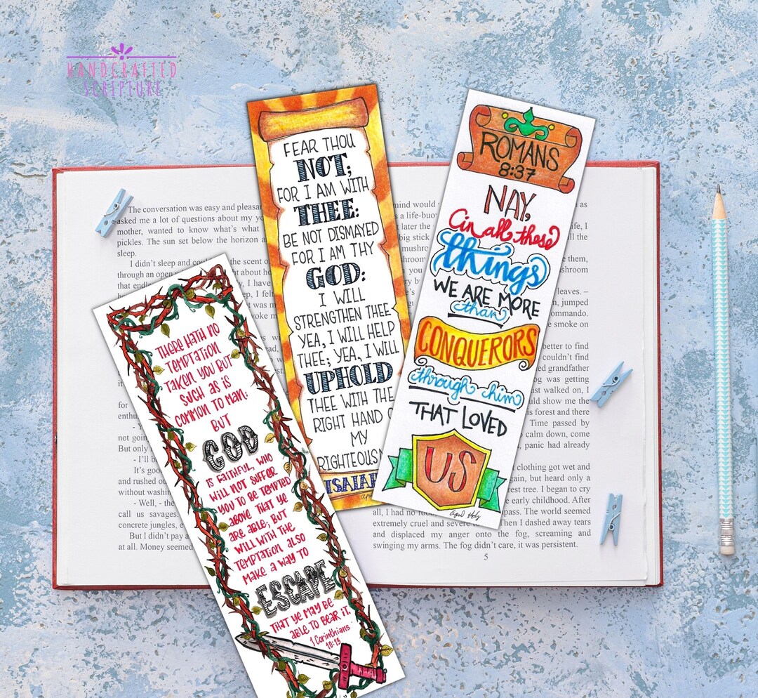 Printable Watercolor Scripture Bookmarks Medieval Designs - Etsy