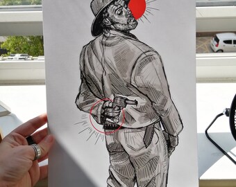 Coy Cowboy print