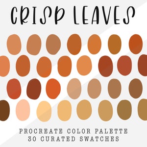 Crisp Leaves | Procreate Color Palette | 30 Color Swatches | Ipad Procreate Tools | Instant Digital Download