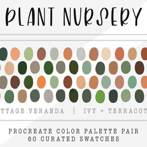 Plant Nursery | Procreate Color Palette Pair | 60 Color Swatches | Ipad Procreate Tools | Color Palette Bundle | Instant Digital Download