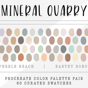 Mineral Quarry | Procreate Color Palette Pair | 60 Color Swatches | Ipad Procreate Tools | Color Palette Bundle | Instant Digital Download