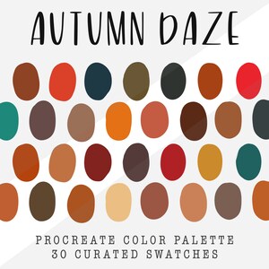 Autumn Daze | Procreate Color Palette | 30 Color Swatches | Ipad Procreate Tools | Instant Digital Download