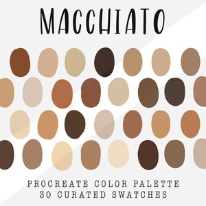 Macchiato | Procreate Color Palette | 30 Color Swatches | Ipad Procreate Tools | Instant Digital Download