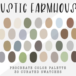 Rustic Farmhouse | Procreate Color Palette | 30 Color Swatches | Ipad Procreate Tools | Instant Digital Download