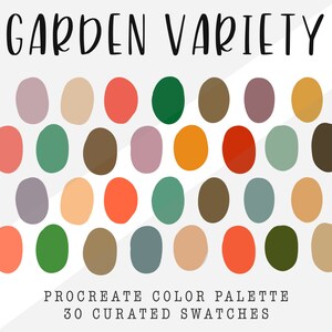 Garden Variety | Procreate Color Palette | 30 Color Swatches | Ipad Procreate Tools | Instant Digital Download