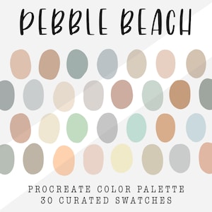 Pebble Beach | Procreate Color Palette | 30 Color Swatches | Ipad Procreate Tools | Instant Digital Download