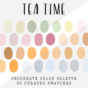 Tea Time | Procreate Color Palette | 30 Color Swatches | Ipad Procreate Tools | Instant Digital Download