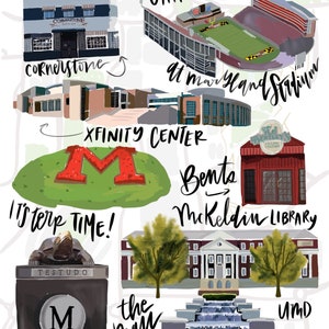 University of Maryland College Park Map - UMD graduation print