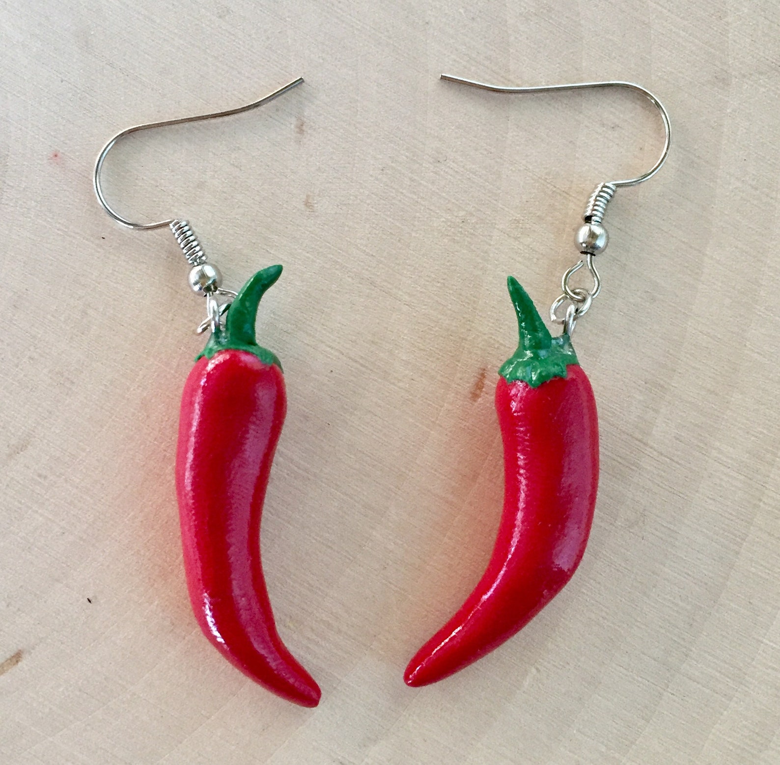 Red Pepper Earrings Red Pepper Earrings Polymer Clay Etsy