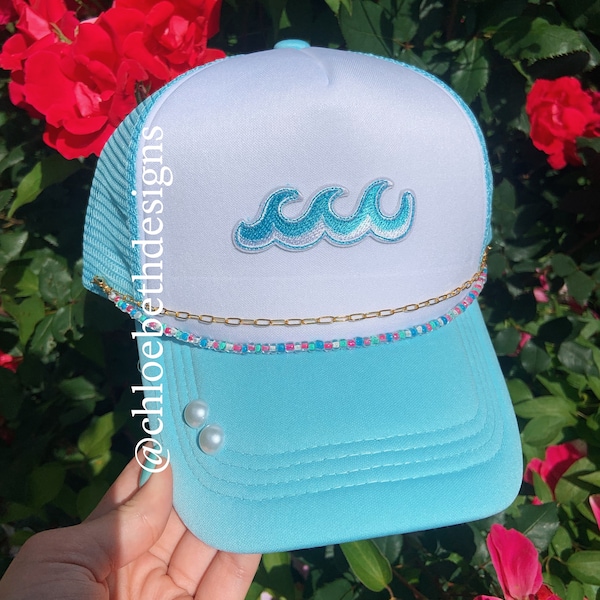 Ride the wave trucker hat- bling summer trucker hat for women