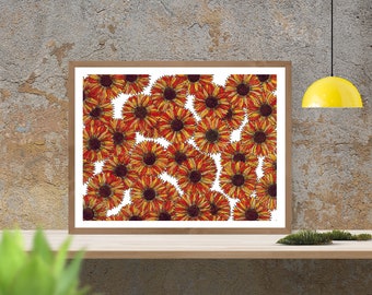 Sunflower Printable - Instant Digital Download File - Wall Home Decor Print