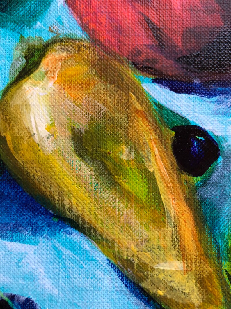 Puede incluir: Pintura abstracta con fondo amarillo, verde y azul. Un c&iacute;rculo azul oscuro se encuentra en la esquina superior derecha de la imagen.