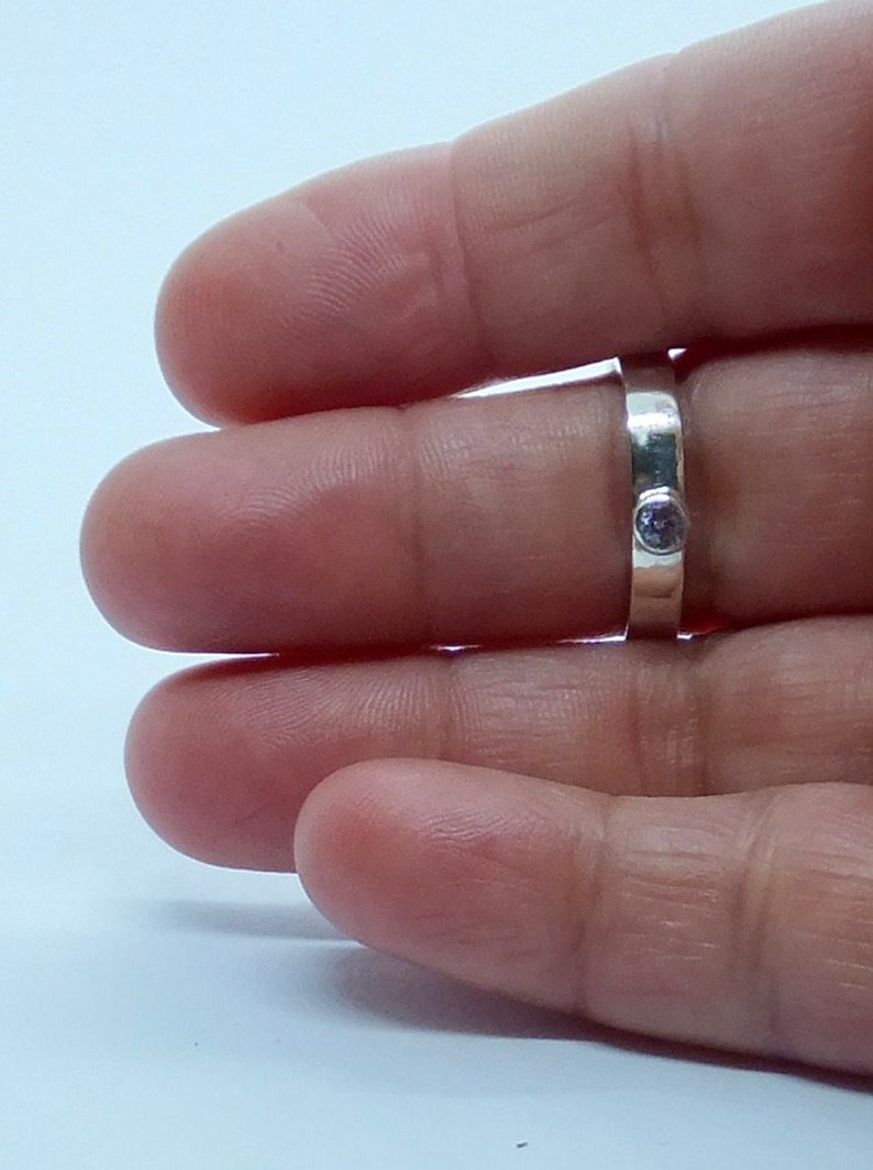 Sterling silver white stone band