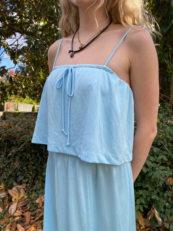 1970s Baby Blue Gown - image 4