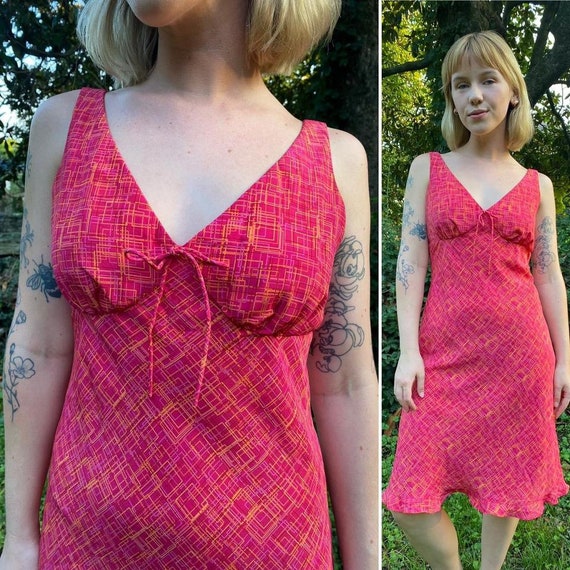 2000s Lizzie McGuire Pink Bias Cut Dress - image 1