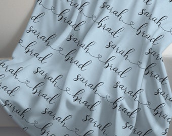 Personalized Couple Blanket, Custom Names, Anniversary Gift