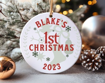 Baby First Christmas Ornament, Expecting Baby Ornament, Personalized Baby,  Custom Ornament