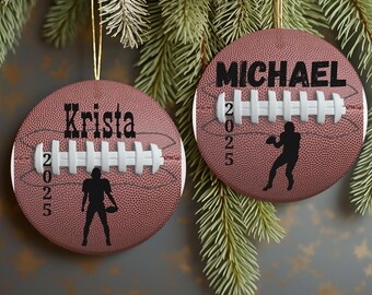 Personalized Football Christmas Ornament: Custom Sports Player Gift
