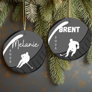 Hockey Ornament Personalized, Hockey Personalized Gifts, Custom Christmas Ornament, Sports Christmas Personalized, Player Gifts