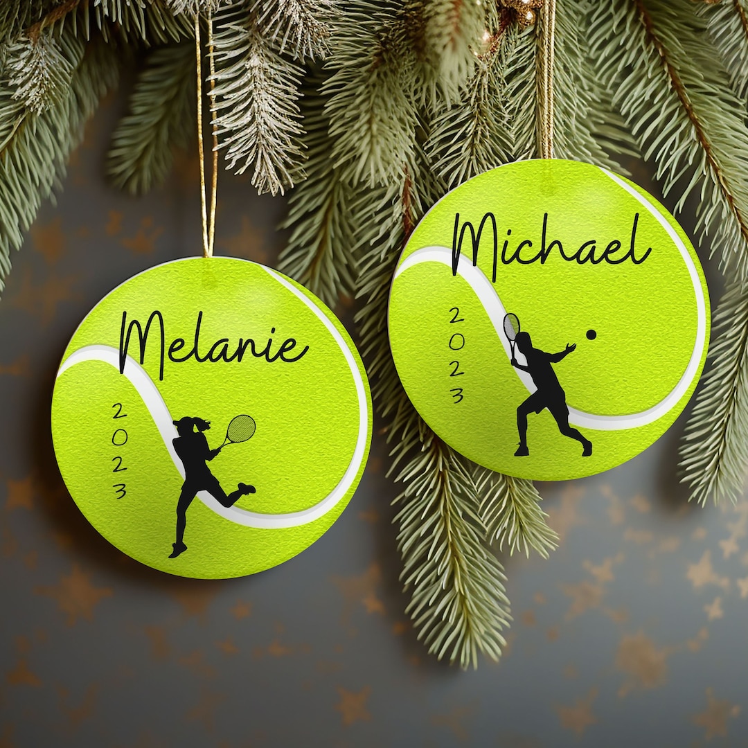 Tennis Christmas Ornament, Personalized Tennis Ornament, Sports