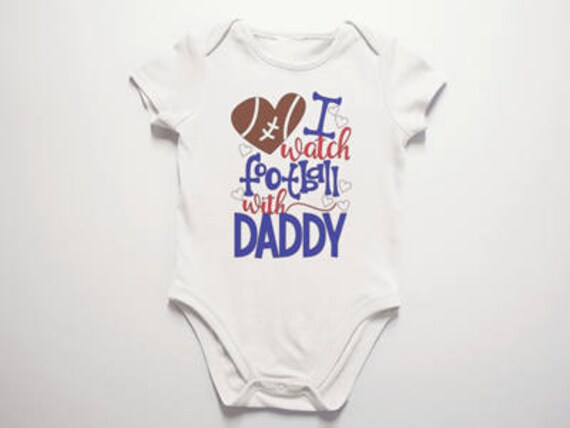 Buffalo Bills Onesie Bodysuit Shirt Outfit Watching With Daddy