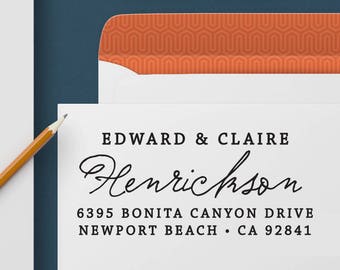 FREE SHIPPING Custom Address Stamp, Self Inking Stamp, Custom Address Stamp, Custom Stamp, Personalized Stamp, RSVP Stamp, Housewarming 381