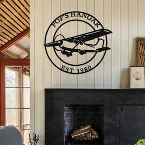 Custom Metal Airplane Sign: Personalized Hangar Decor, Pilot Gift