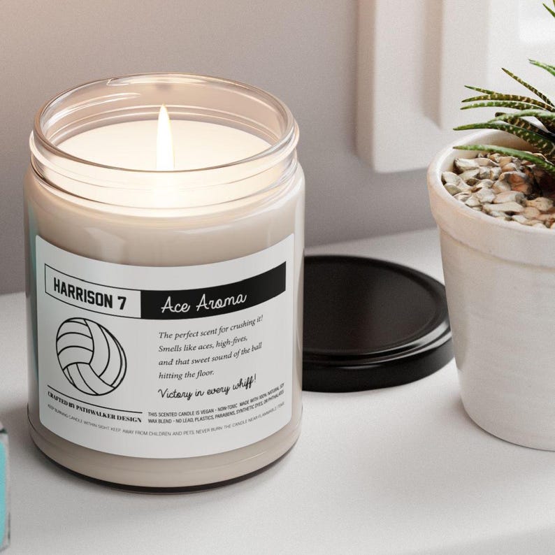 Ace Aroma Custom VOLLEYBALL PLAYER Candle With Name Number Volleyball