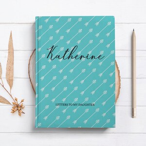 Cuaderno de diario / Personalizado con nombre Cumpleaños y cita / Regalo de artista escritor / Cartas a la hija / Notas al hijo / Libro de recuerdos del bebé 2